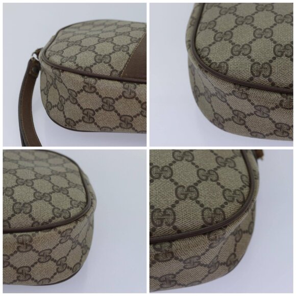 GUCCI GG Supreme Web Sherry Line Clutch Bag PVC Beige Red - Picture 11 of 16